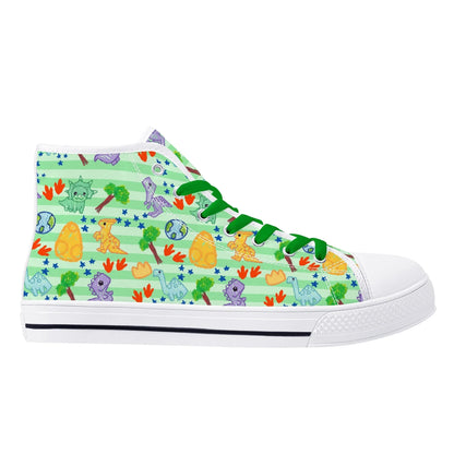 Dino Doodles Unisex High Tops - Puppy's Aesthetics