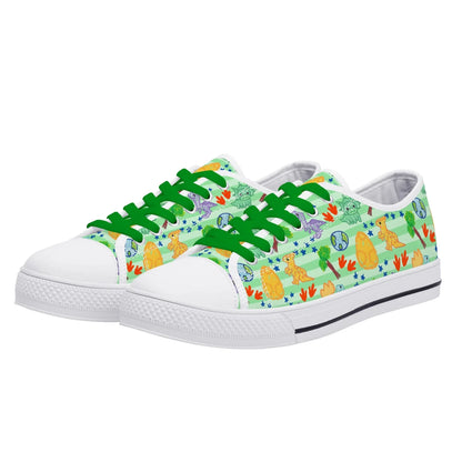Dino Doodles Unisex Low Tops - Puppy's Aesthetics