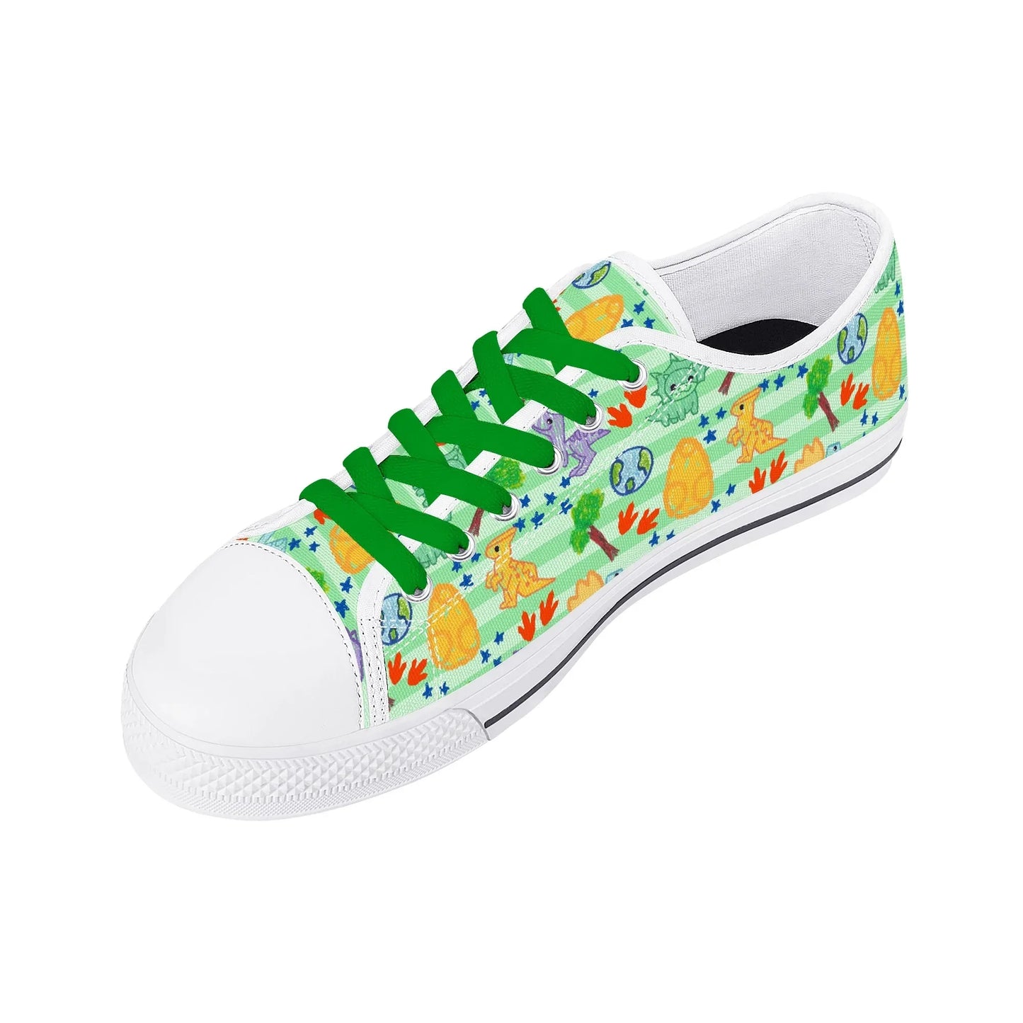 Dino Doodles Unisex Low Tops - Puppy's Aesthetics