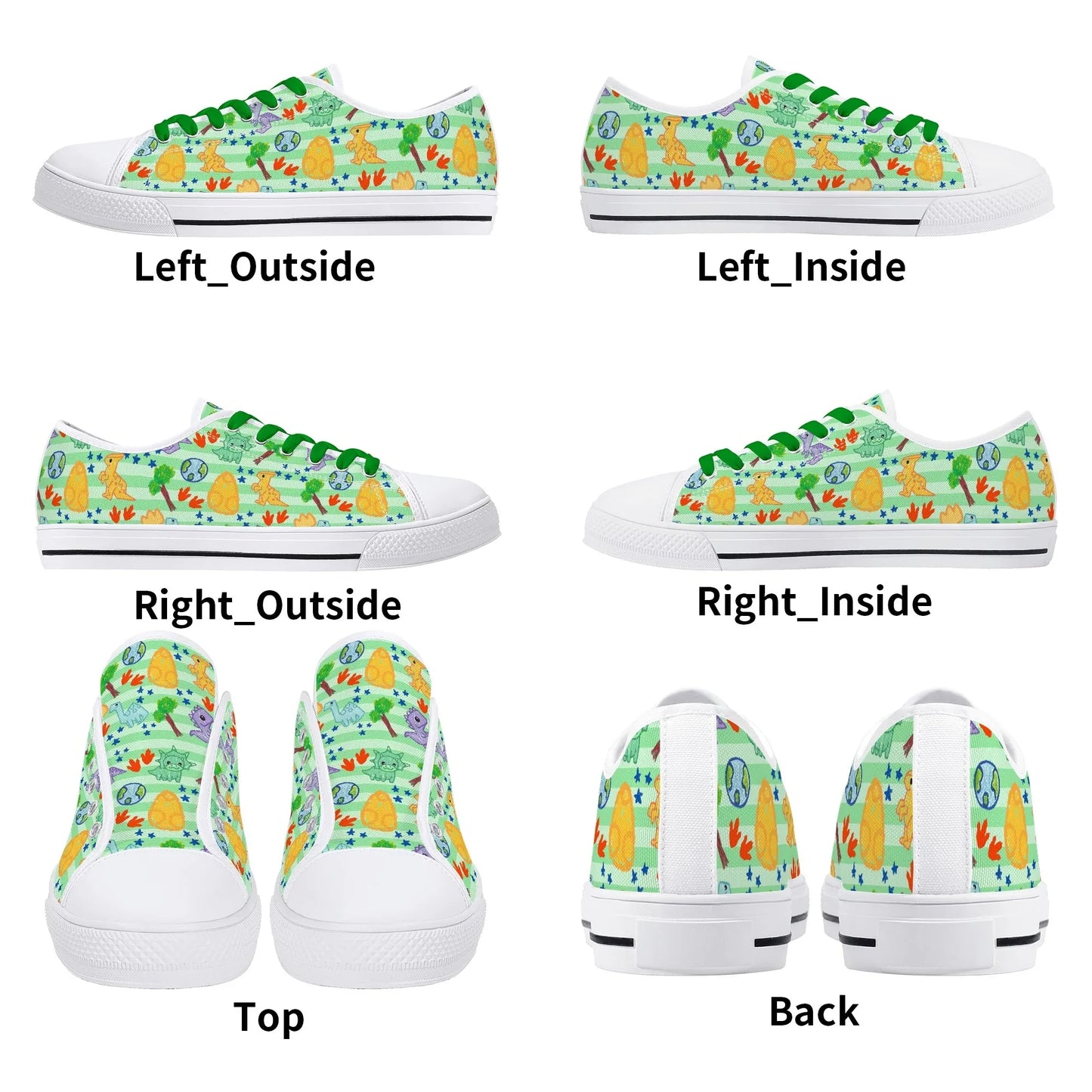 Dino Doodles Unisex Low Tops - Puppy's Aesthetics