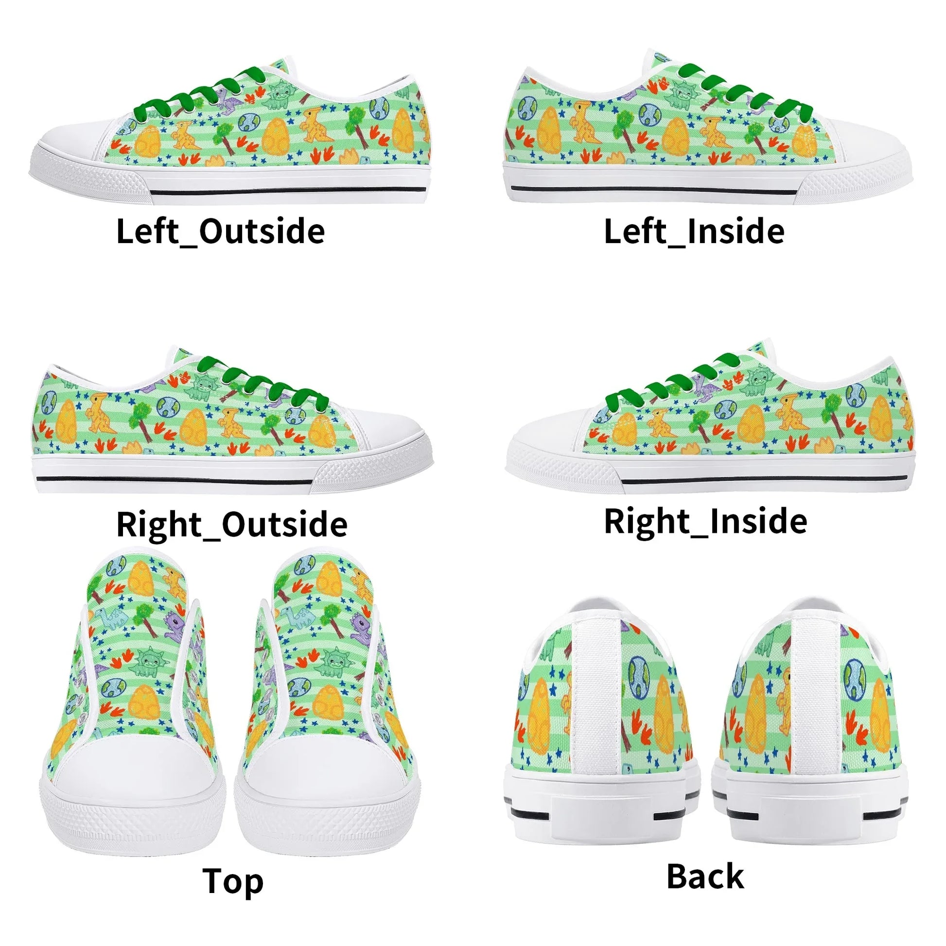 Dino Doodles Unisex Low Tops - Puppy's Aesthetics