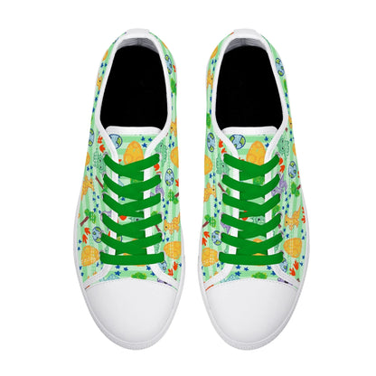 Dino Doodles Unisex Low Tops - Puppy's Aesthetics