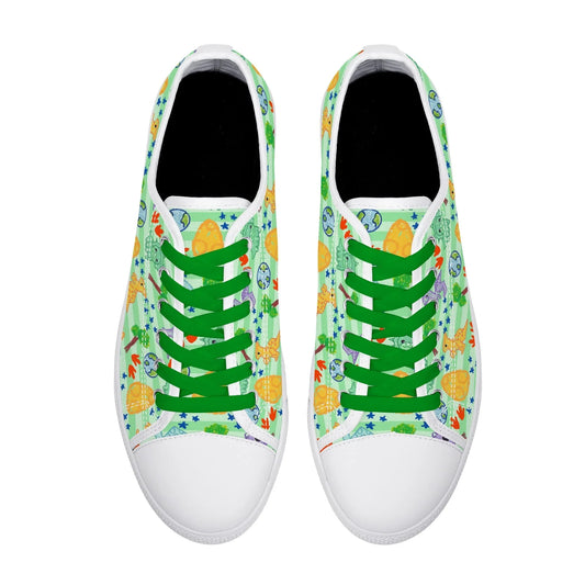 Dino Doodles Unisex Low Tops - Puppy's Aesthetics