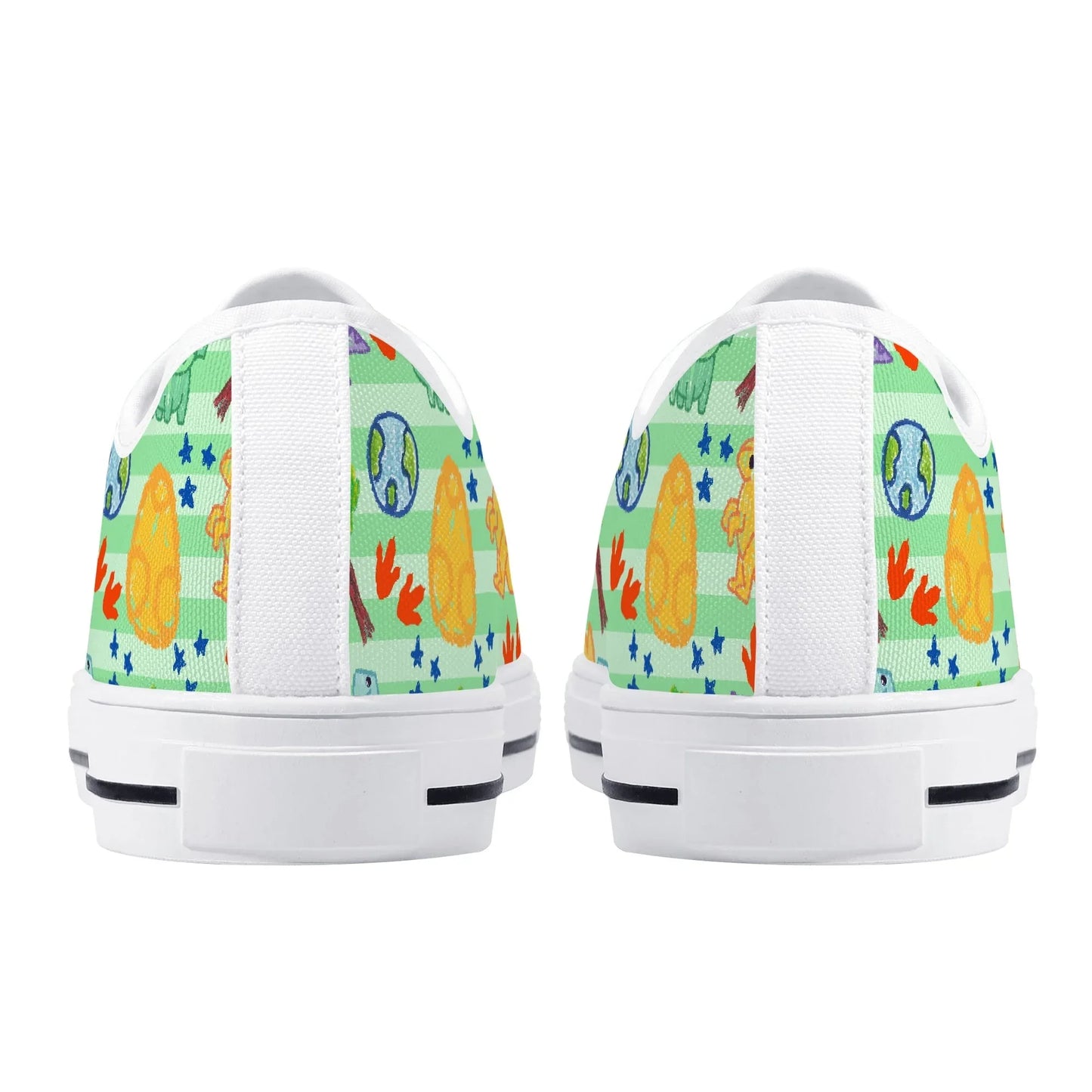 Dino Doodles Unisex Low Tops - Puppy's Aesthetics