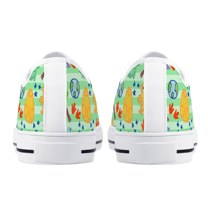 Dino Doodles Unisex Low Tops - Puppy's Aesthetics
