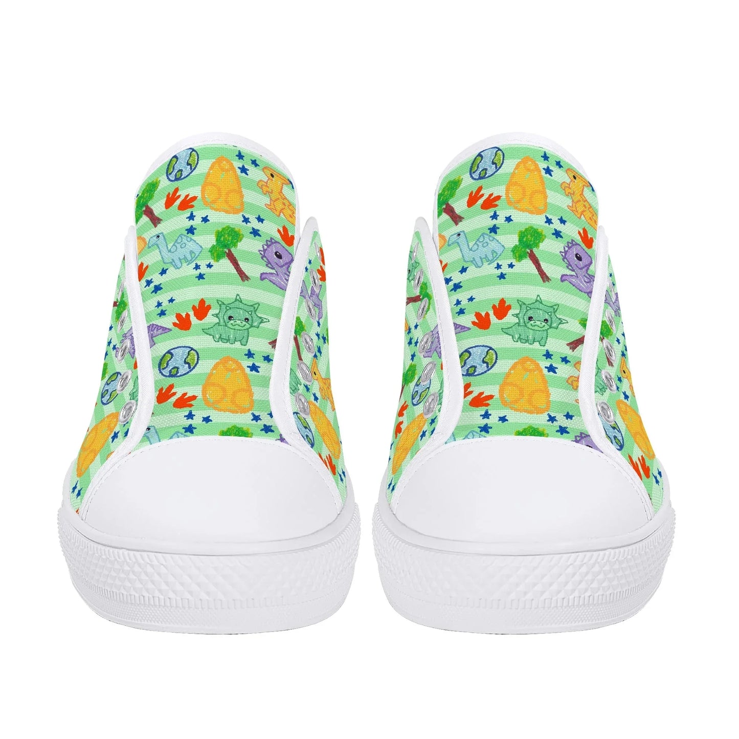 Dino Doodles Unisex Low Tops - Puppy's Aesthetics
