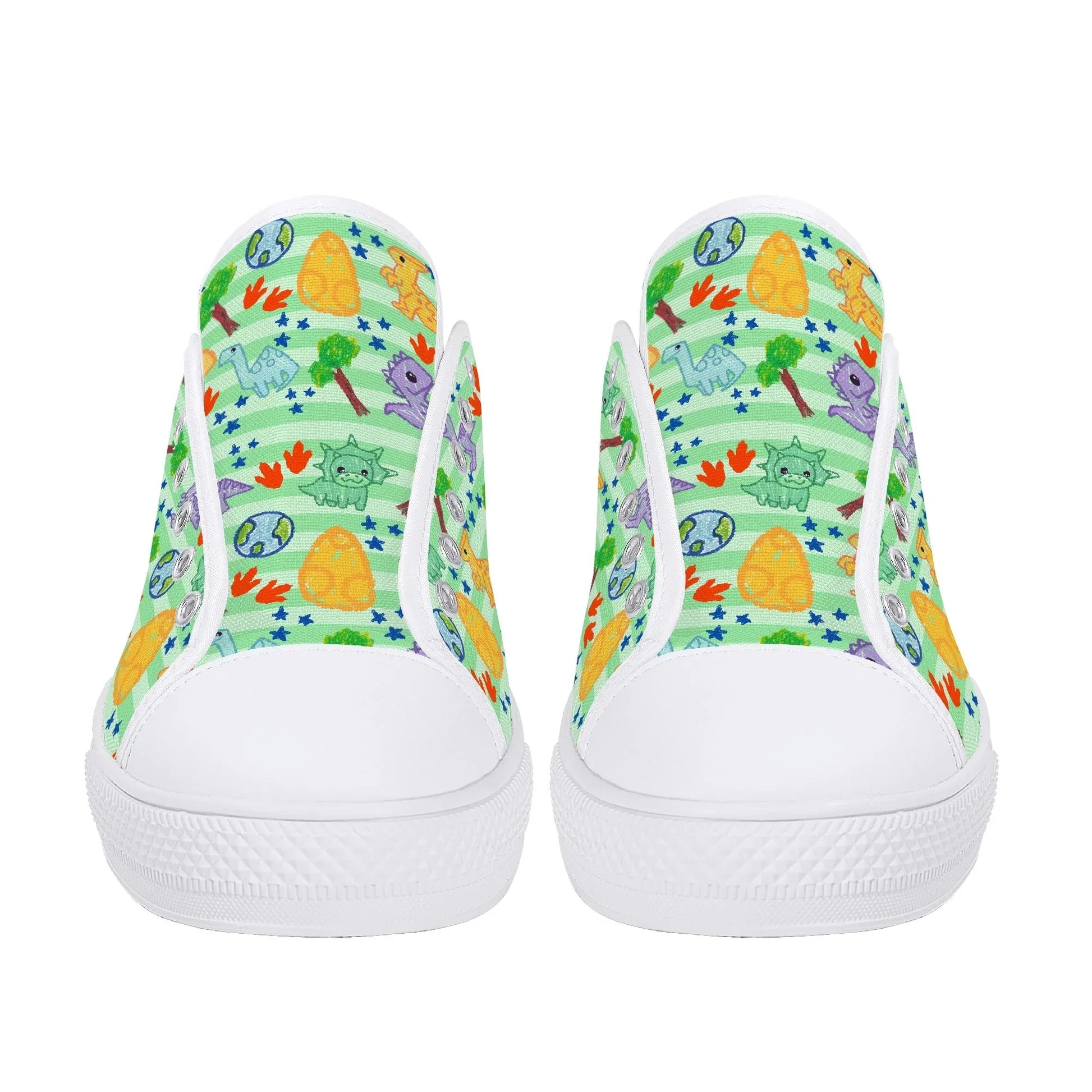 Dino Doodles Unisex Low Tops - Puppy's Aesthetics
