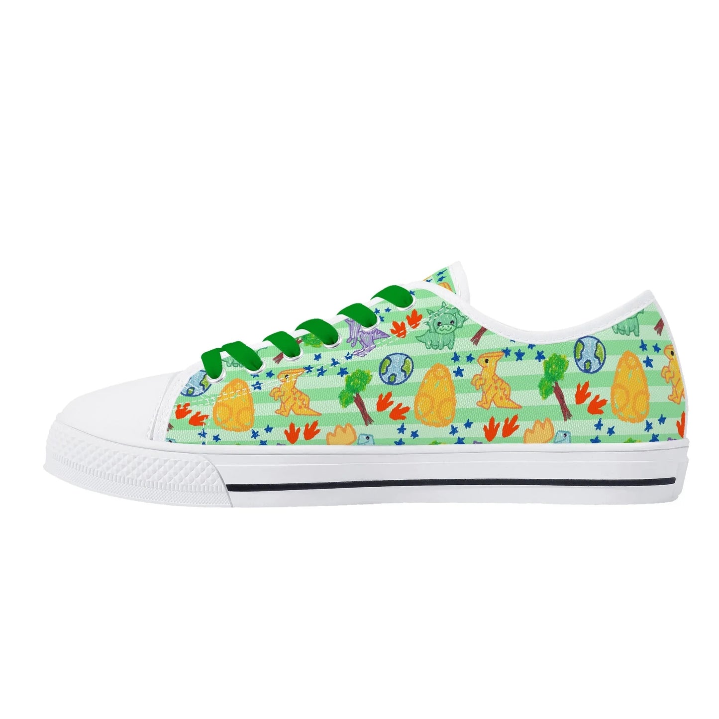 Dino Doodles Unisex Low Tops - Puppy's Aesthetics