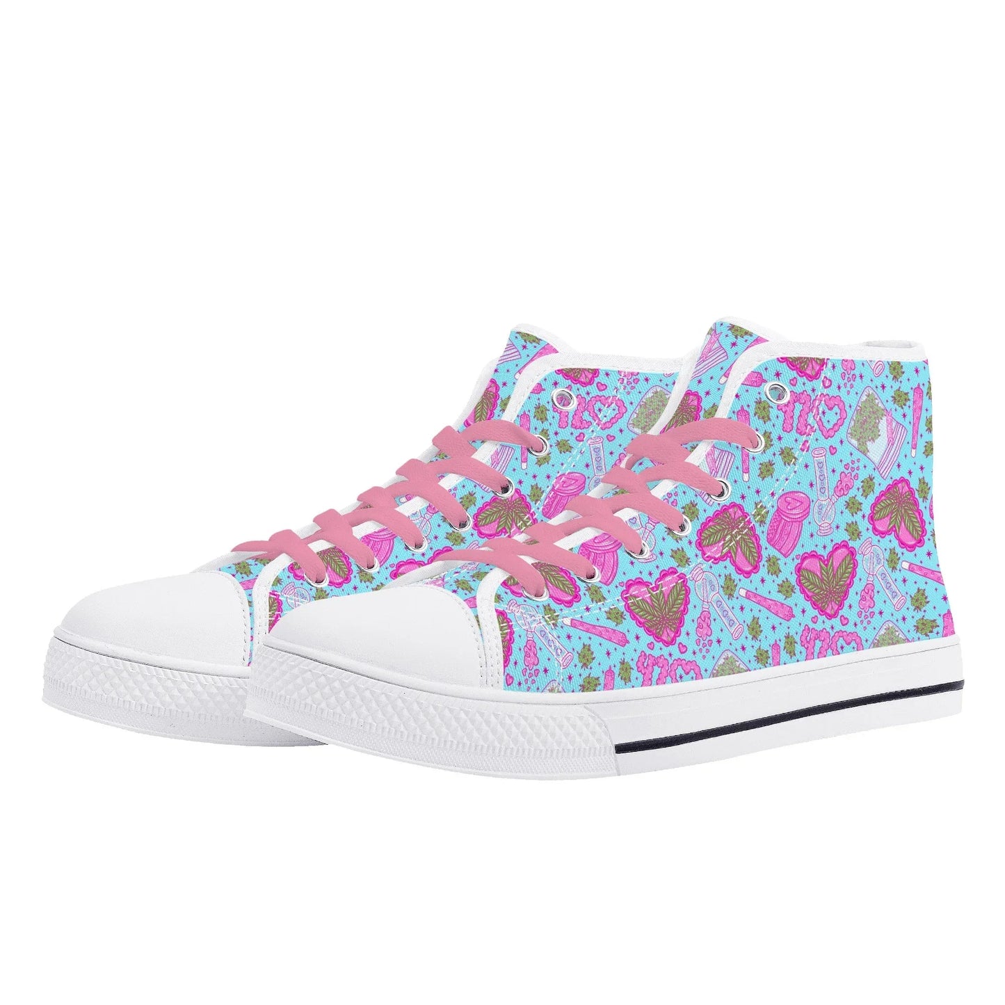 Puff Puff Play High Top Canvas Sneakers - Puppy's Aesthetics