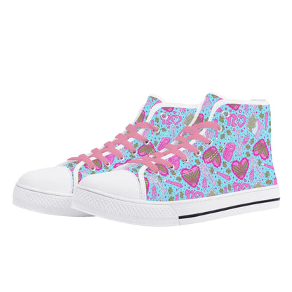 Puff Puff Play High Top Canvas Sneakers - Puppy's Aesthetics