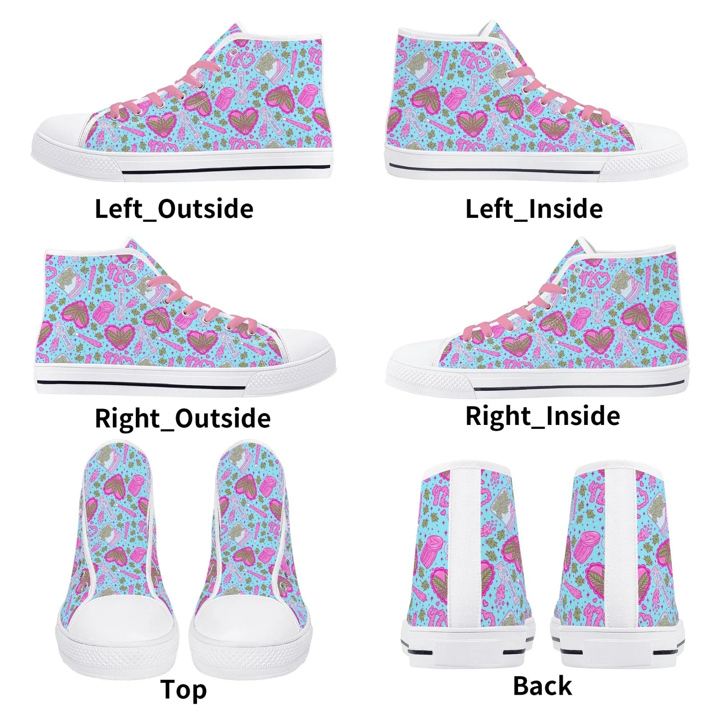 Puff Puff Play High Top Canvas Sneakers - Puppy's Aesthetics