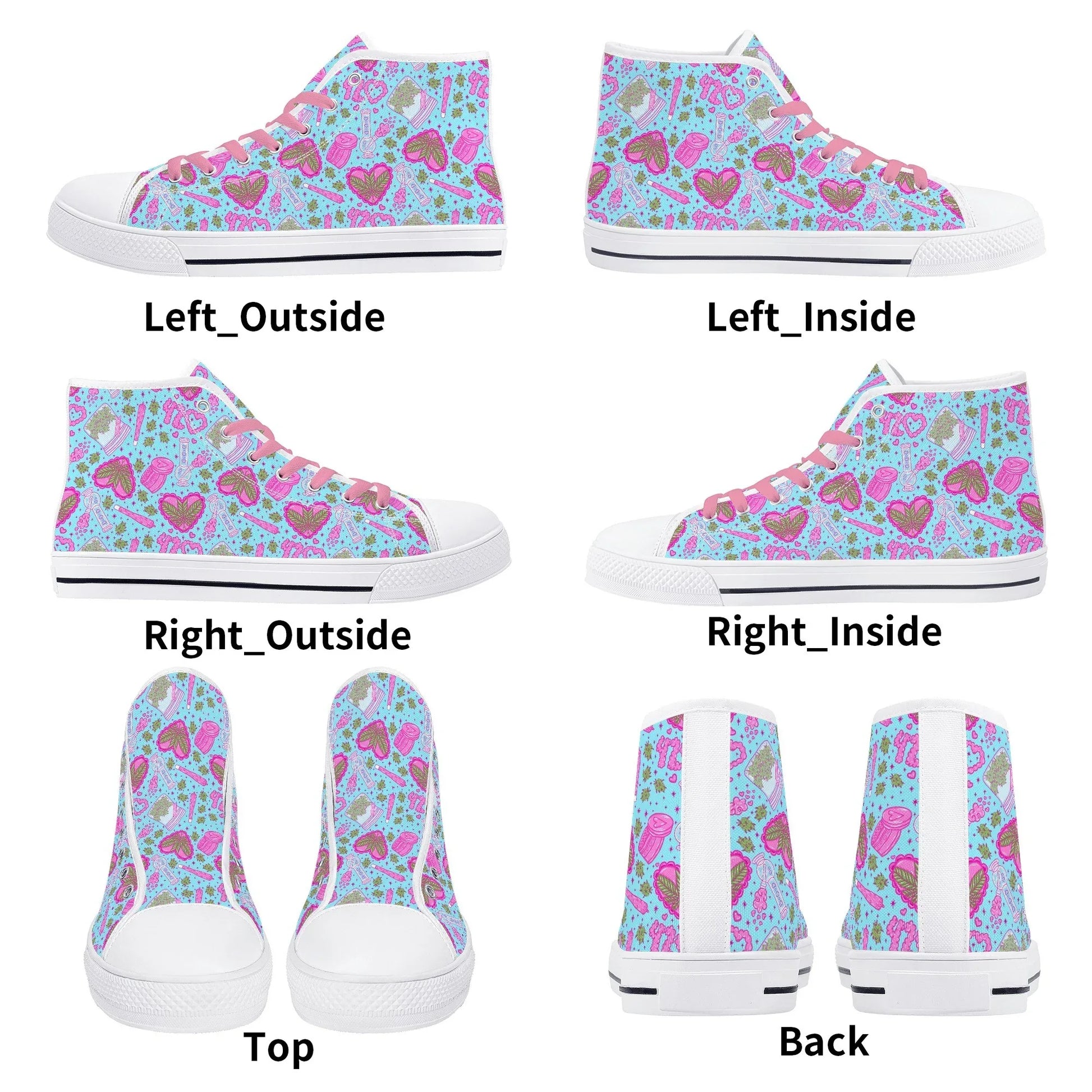 Puff Puff Play High Top Canvas Sneakers - Puppy's Aesthetics