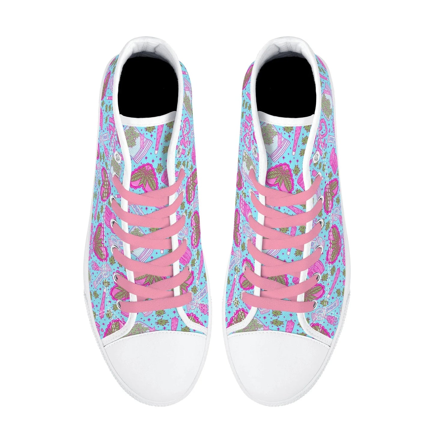 Puff Puff Play High Top Canvas Sneakers - Puppy's Aesthetics
