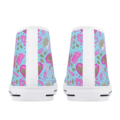 Puff Puff Play High Top Canvas Sneakers - Puppy's Aesthetics