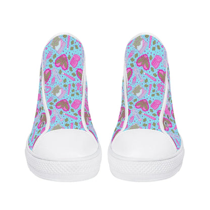 Puff Puff Play High Top Canvas Sneakers - Puppy's Aesthetics