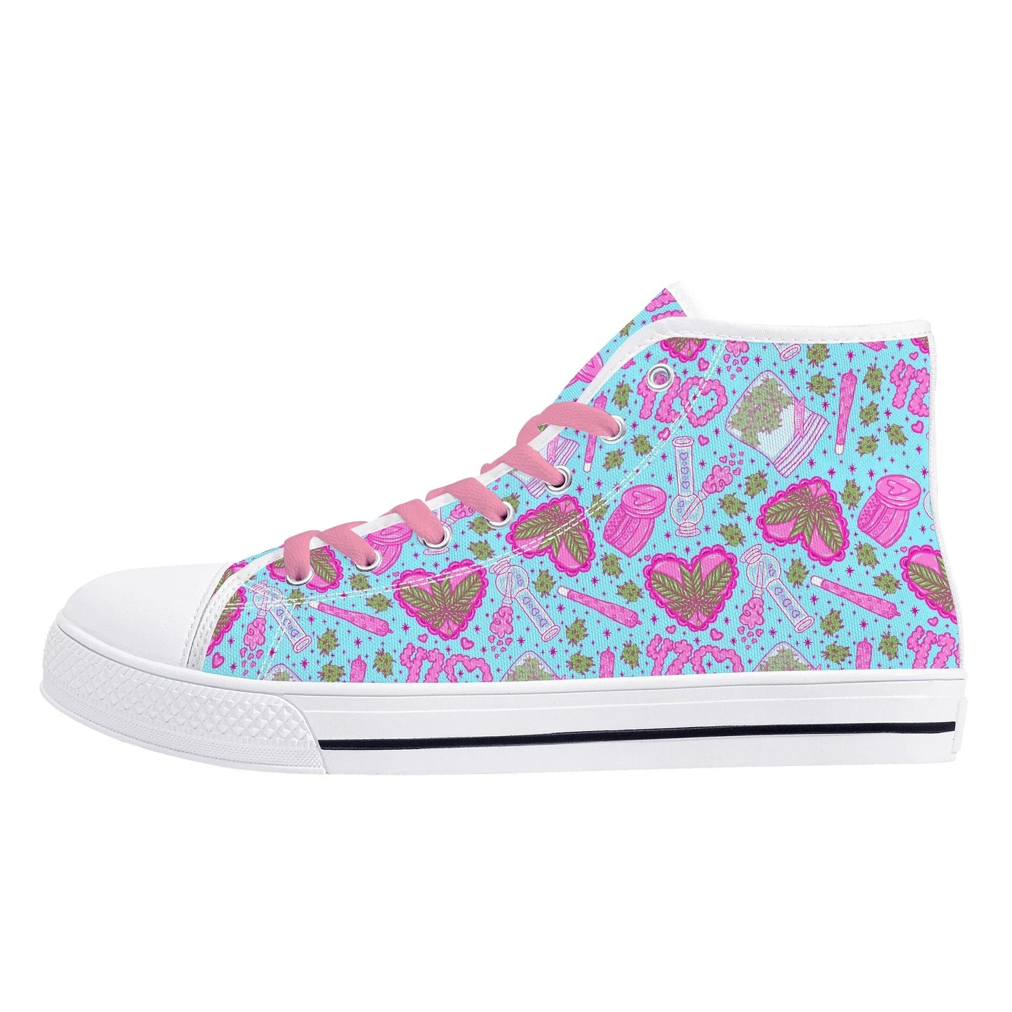 Puff Puff Play High Top Canvas Sneakers - Puppy's Aesthetics