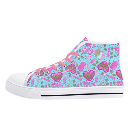 Puff Puff Play High Top Canvas Sneakers - Puppy's Aesthetics