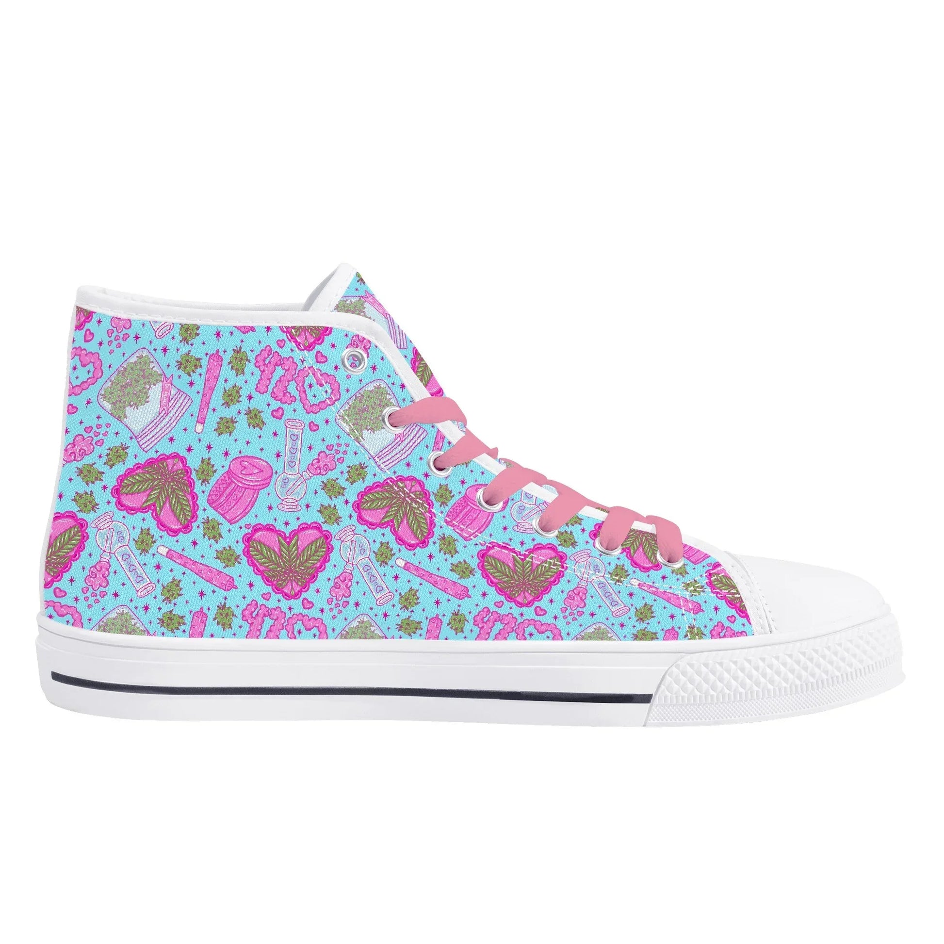 Puff Puff Play High Top Canvas Sneakers - Puppy's Aesthetics