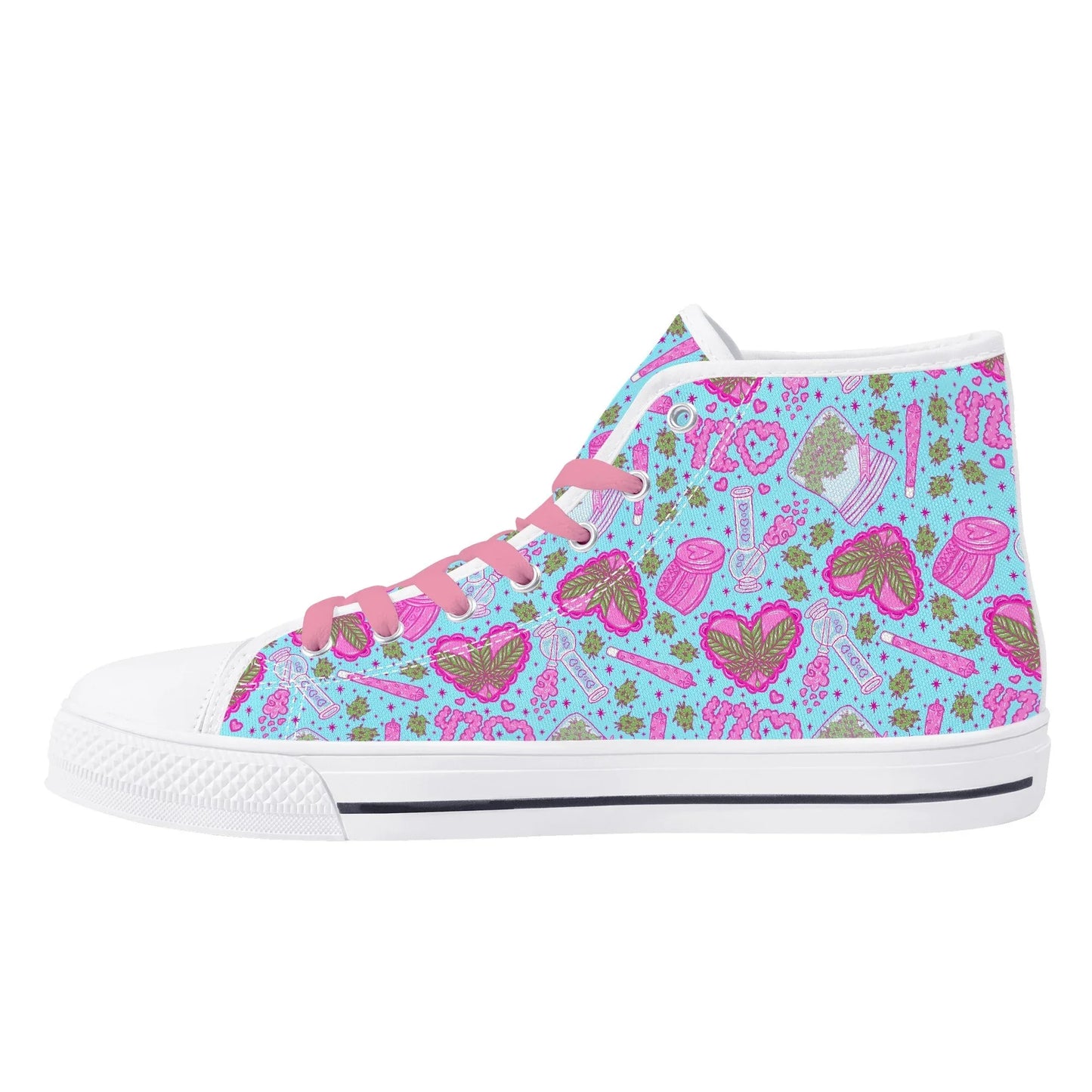 Puff Puff Play High Top Canvas Sneakers - Puppy's Aesthetics