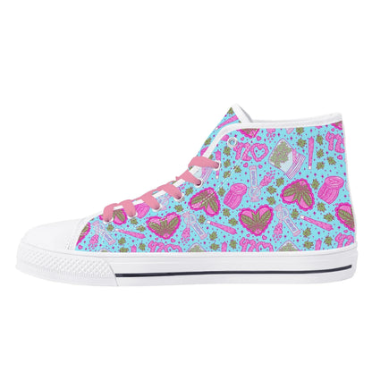 Puff Puff Play High Top Canvas Sneakers - Puppy's Aesthetics