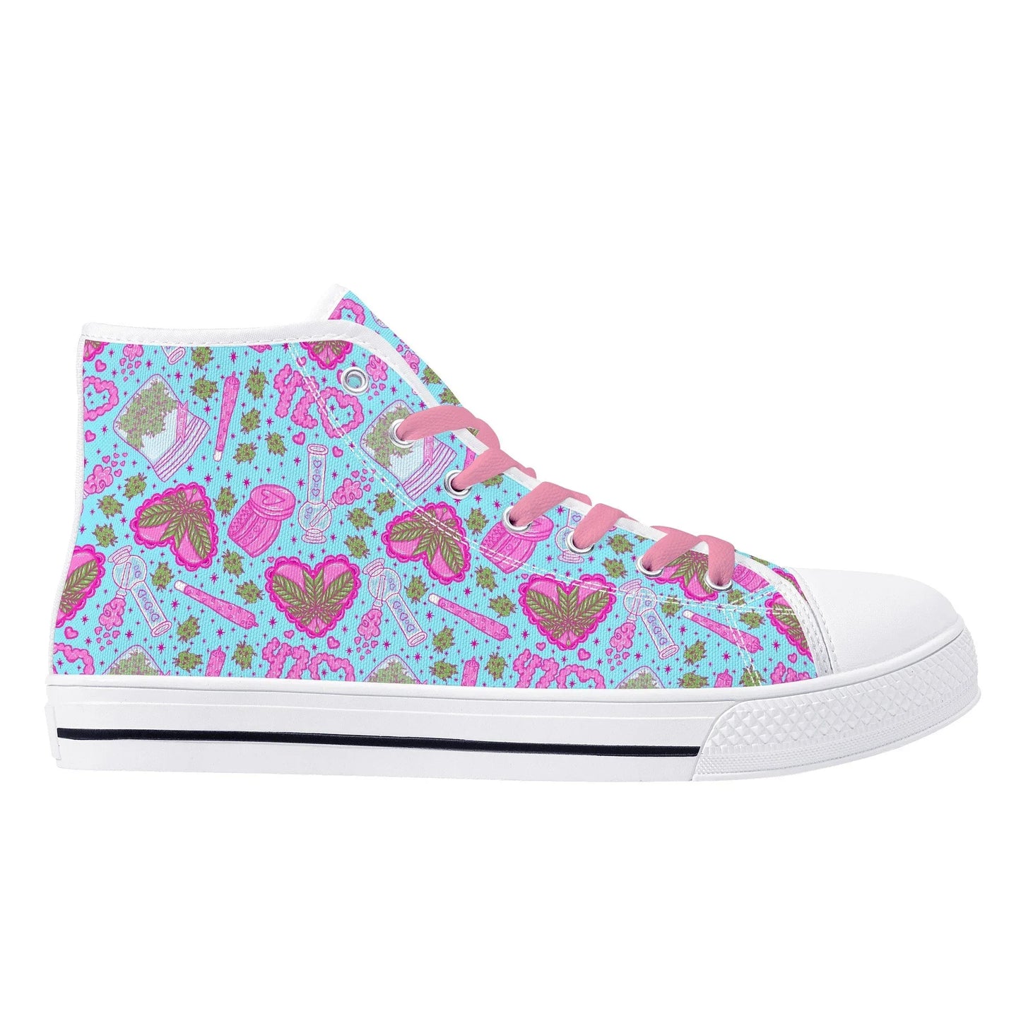 Puff Puff Play High Top Canvas Sneakers - Puppy's Aesthetics