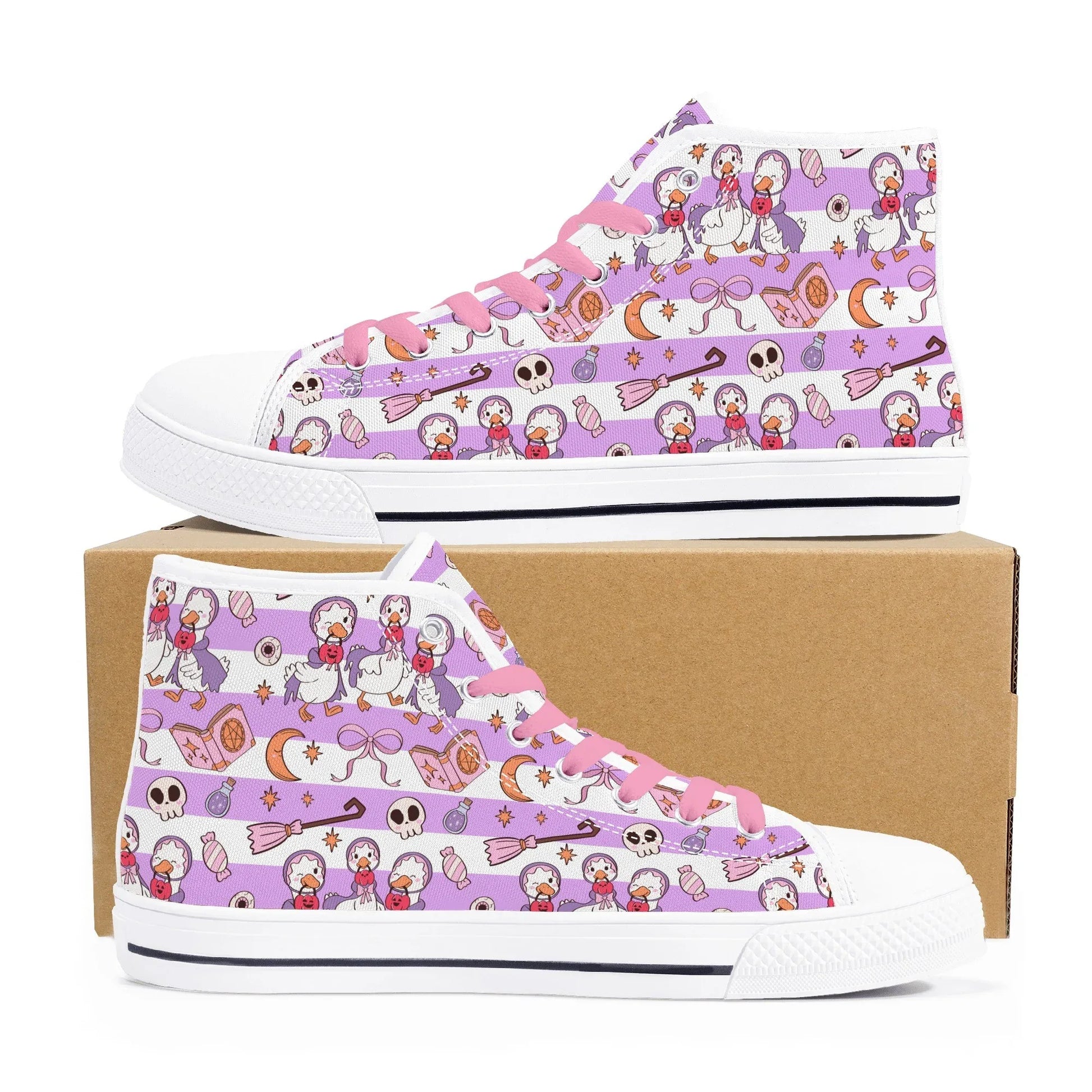 Spooky Honks High Top Unisex Canvas Shoes - Puppy's Aesthetics