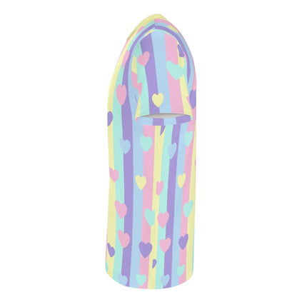 Pastel Stripes & Hearts Unisex Jammies - Puppy's Aesthetics