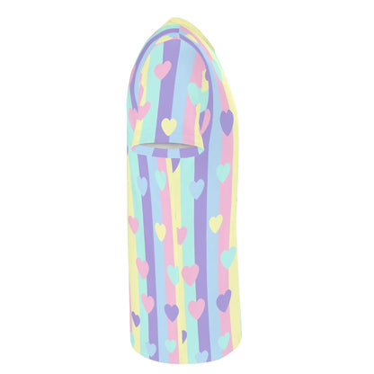 Pastel Stripes & Hearts Unisex Jammies - Puppy's Aesthetics
