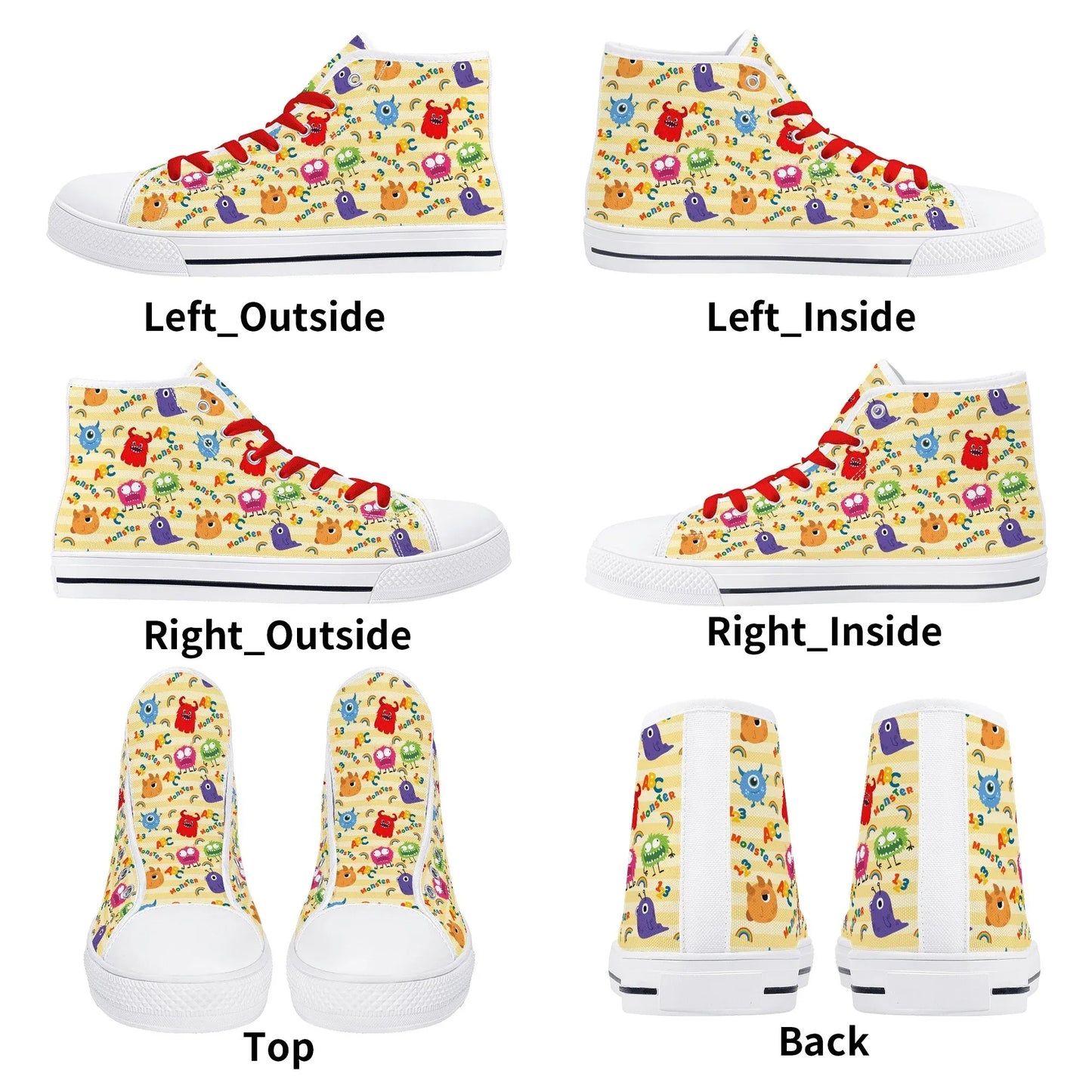 Lil Monsters Unisex High Top Canvas Shoes - Puppy's Aesthetics