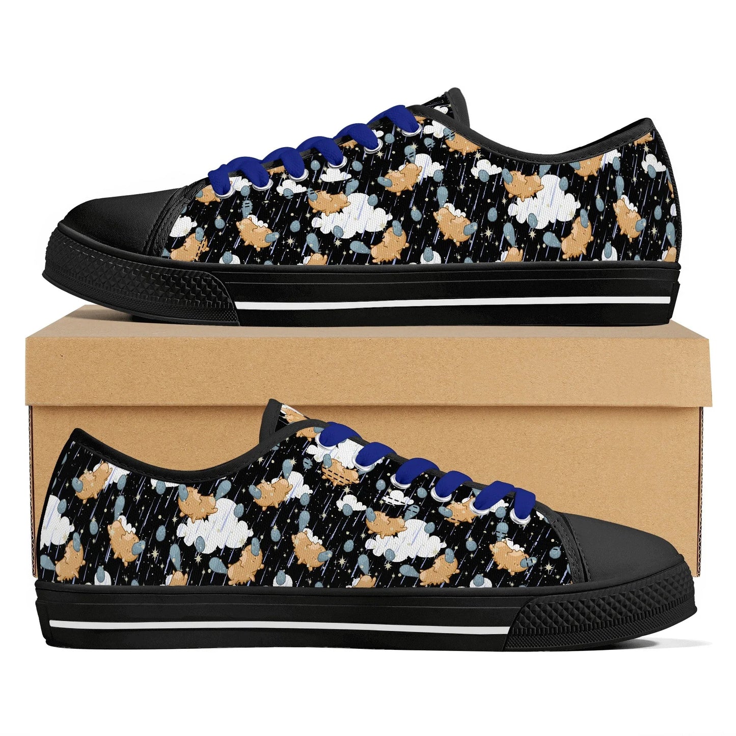 Starry Dreamfluff Unisex Low Top Canvas Shoes - Puppy's Aesthetics