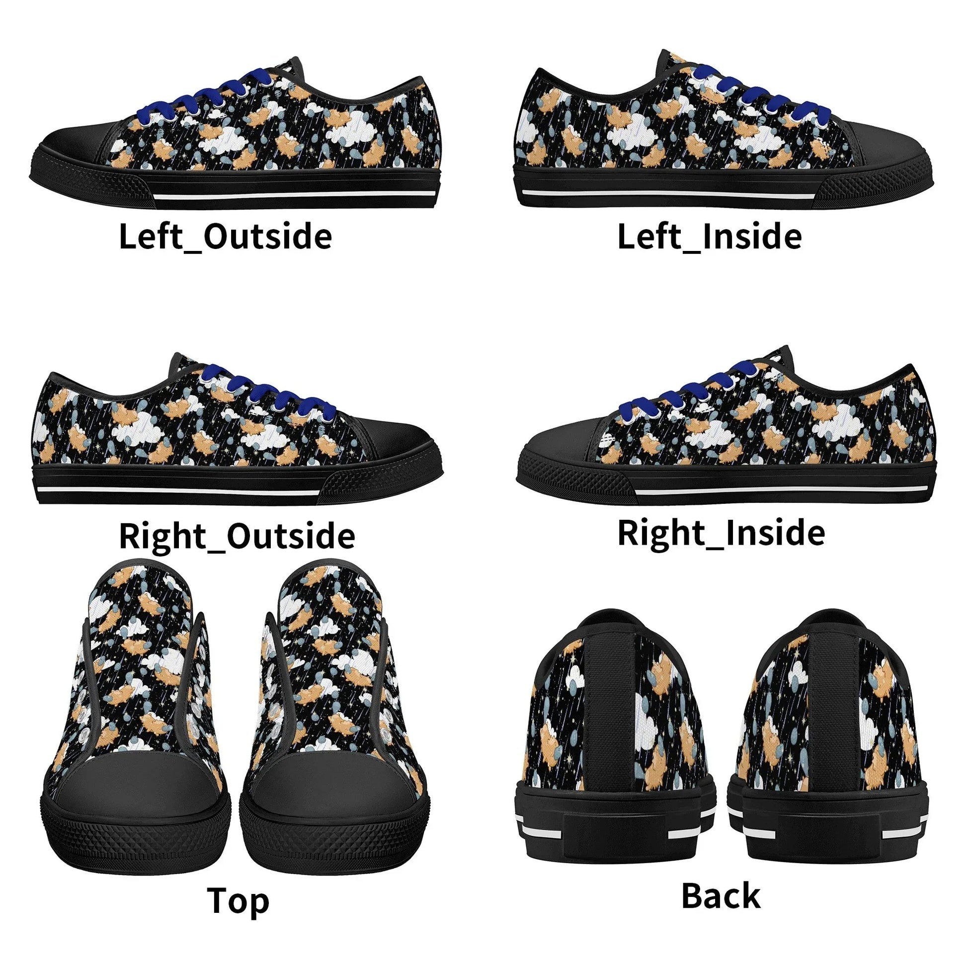 Starry Dreamfluff Unisex Low Top Canvas Shoes - Puppy's Aesthetics