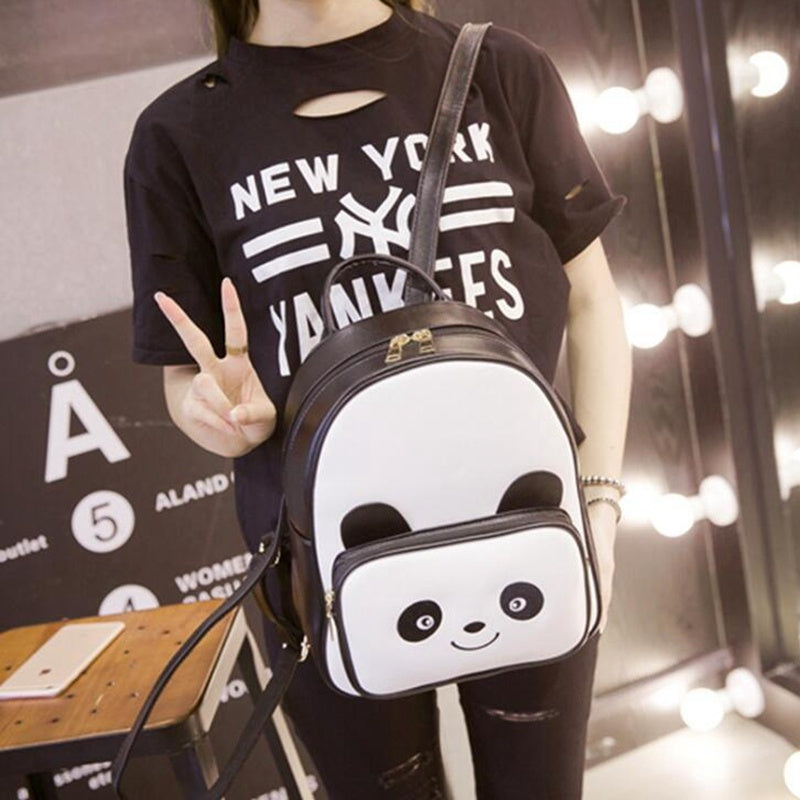Panda PU Leather Backpack