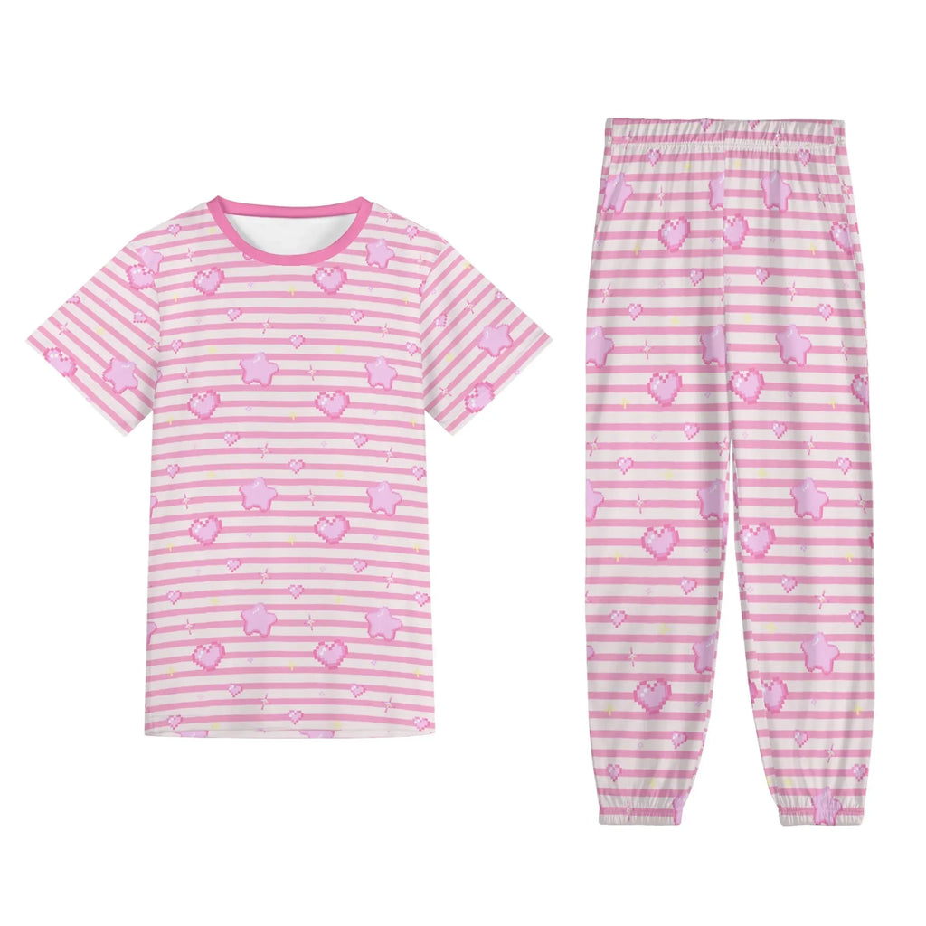 Pixel Hearts Unisex Jammies - Puppy's Aesthetics