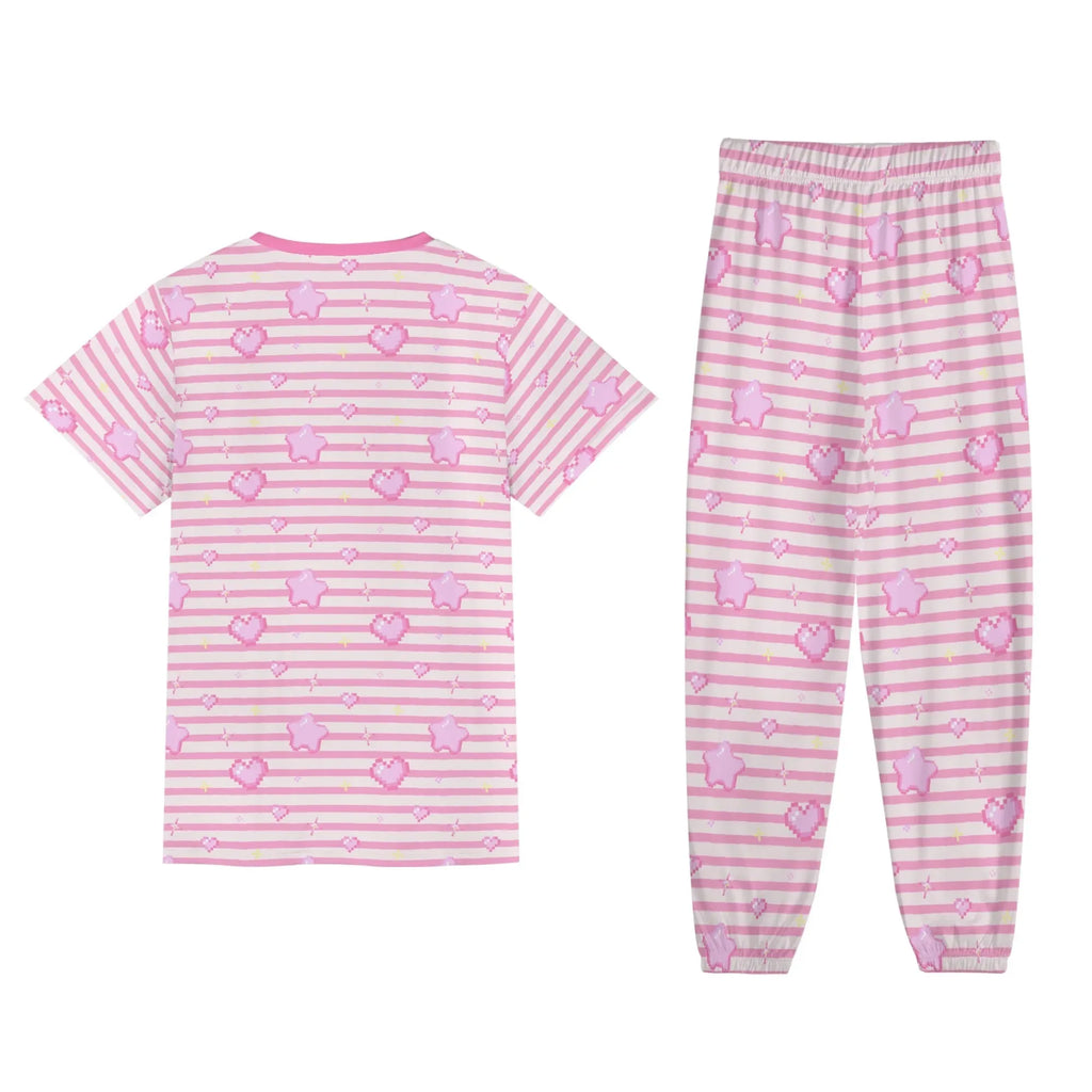 Pixel Hearts Unisex Jammies - Puppy's Aesthetics