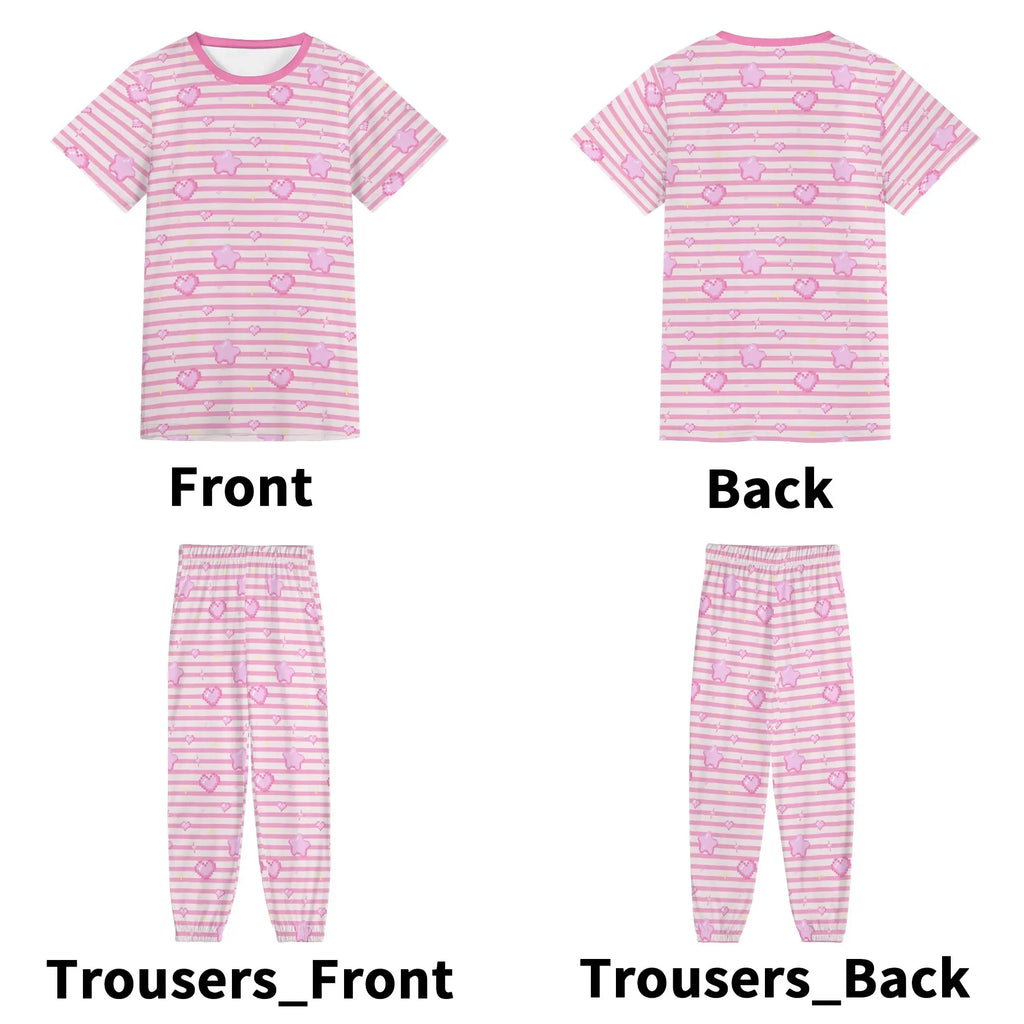 Pixel Hearts Unisex Jammies - Puppy's Aesthetics