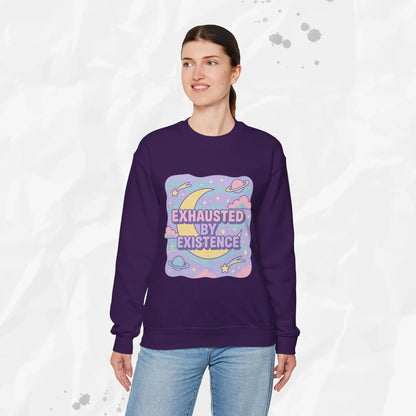 Exhausted by Existence Crew Sweater (Colors) - Puppy's Aesthetics