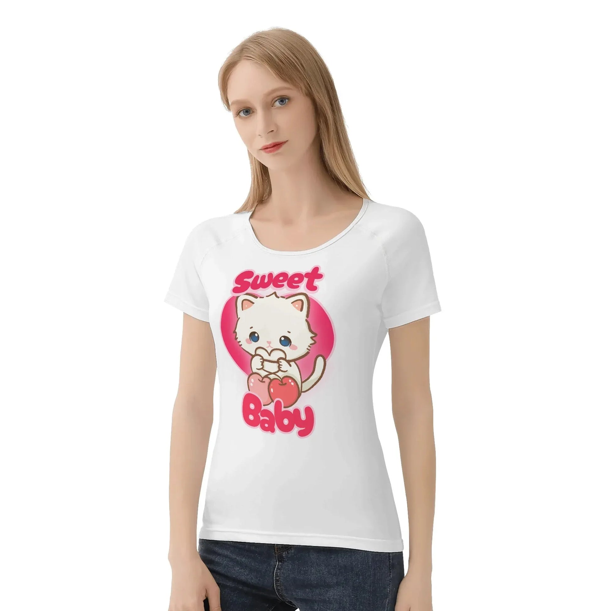 Sweet Cherry Kitty Soft Fit Tee - Puppy's Aesthetics