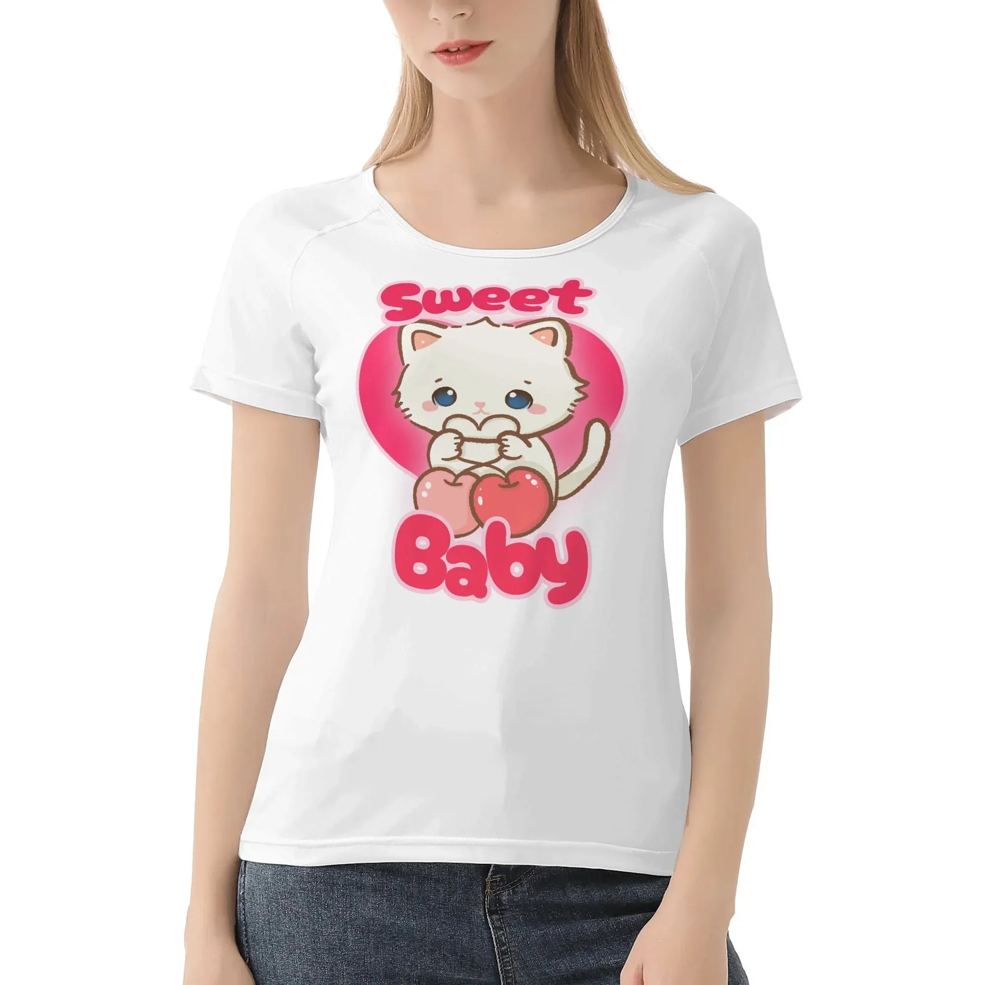 Sweet Cherry Kitty Soft Fit Tee - Puppy's Aesthetics