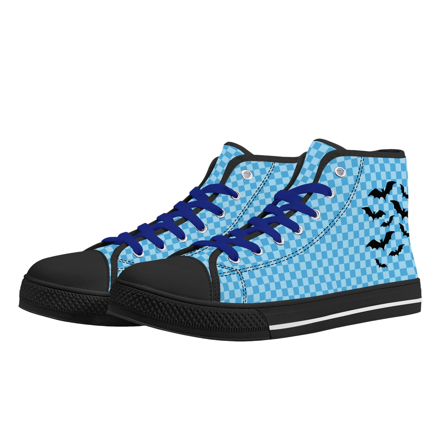 Batty Checkered Unisex Canvas High Tops