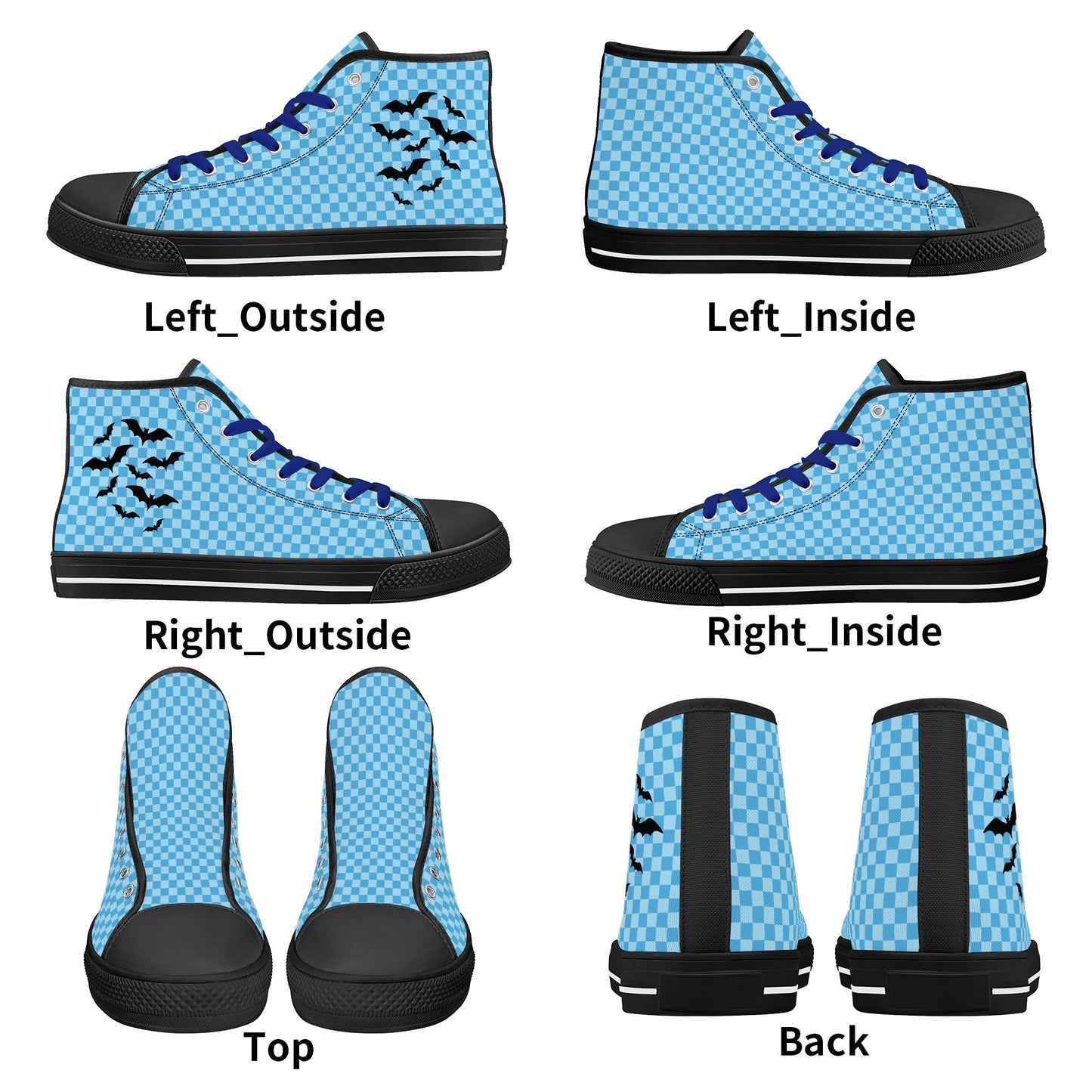 Batty Checkered Unisex Canvas High Tops