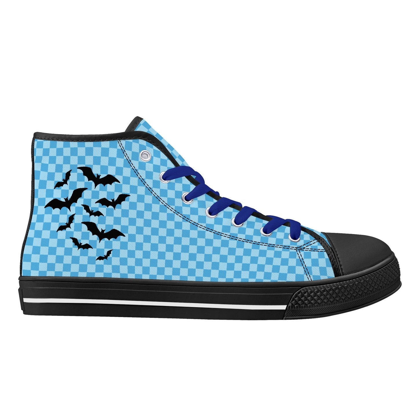 Batty Checkered Unisex Canvas High Tops