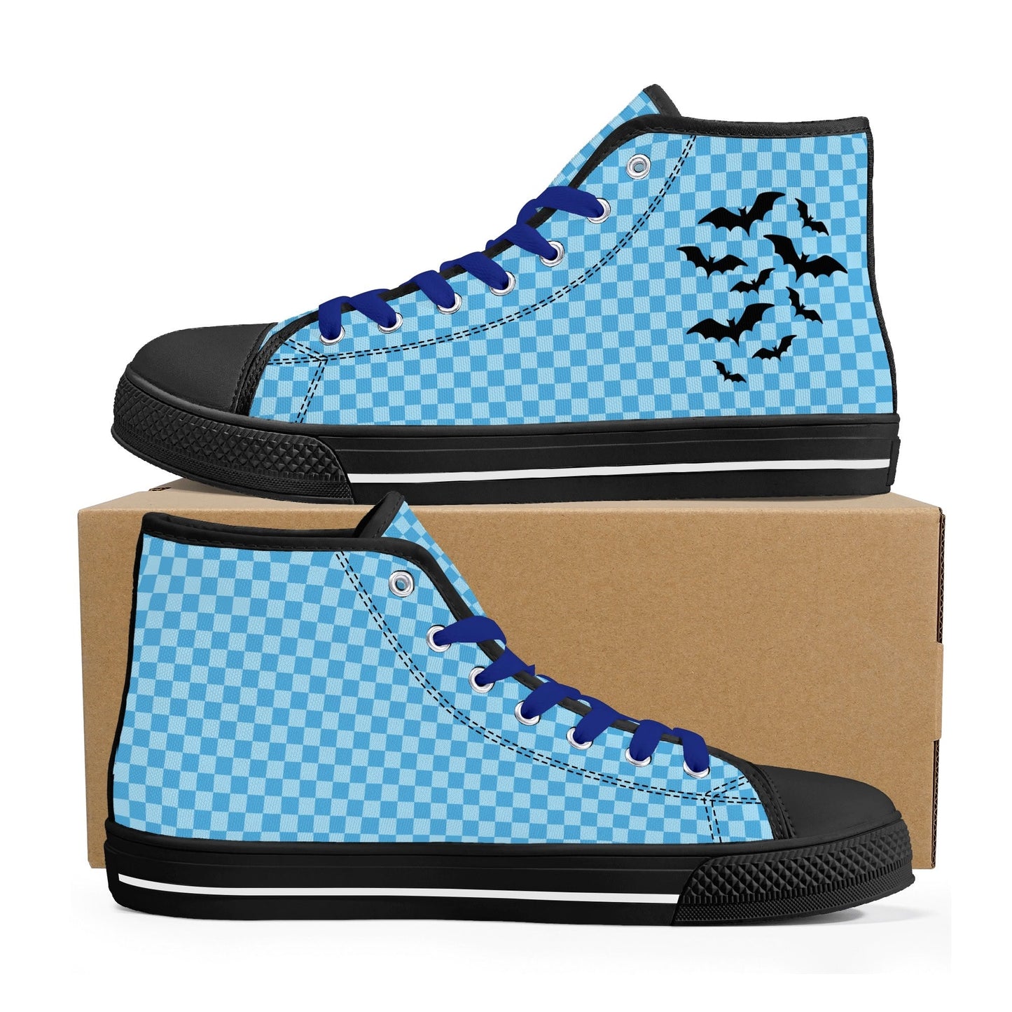 Batty Checkered Unisex Canvas High Tops