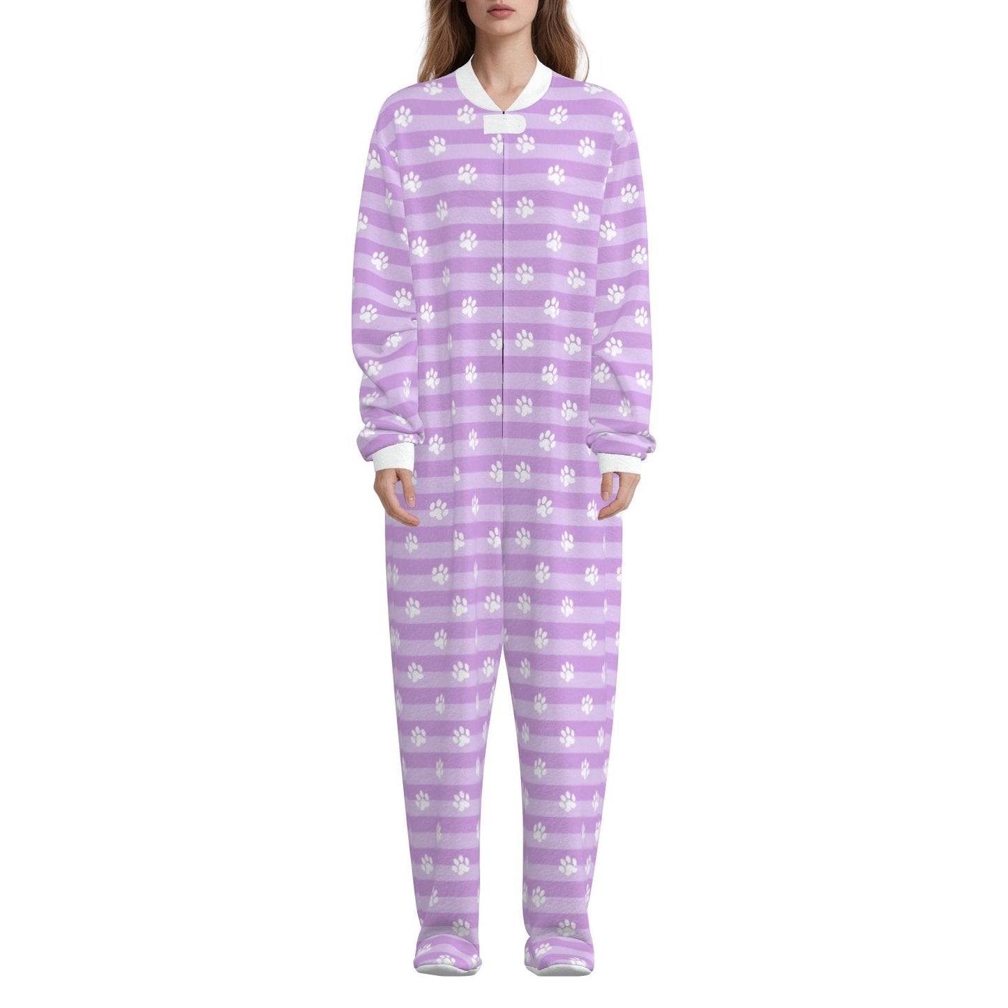 Lavender Puppy Paws Footie CuddleSuit