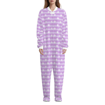 Lavender Puppy Paws Footie CuddleSuit