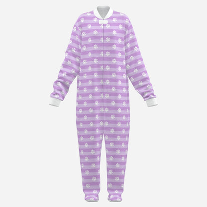Lavender Puppy Paws Footie CuddleSuit