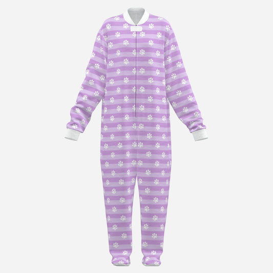 Lavender Puppy Paws Footie CuddleSuit