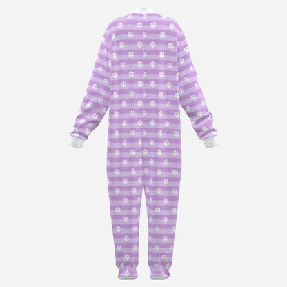 Lavender Puppy Paws Footie CuddleSuit