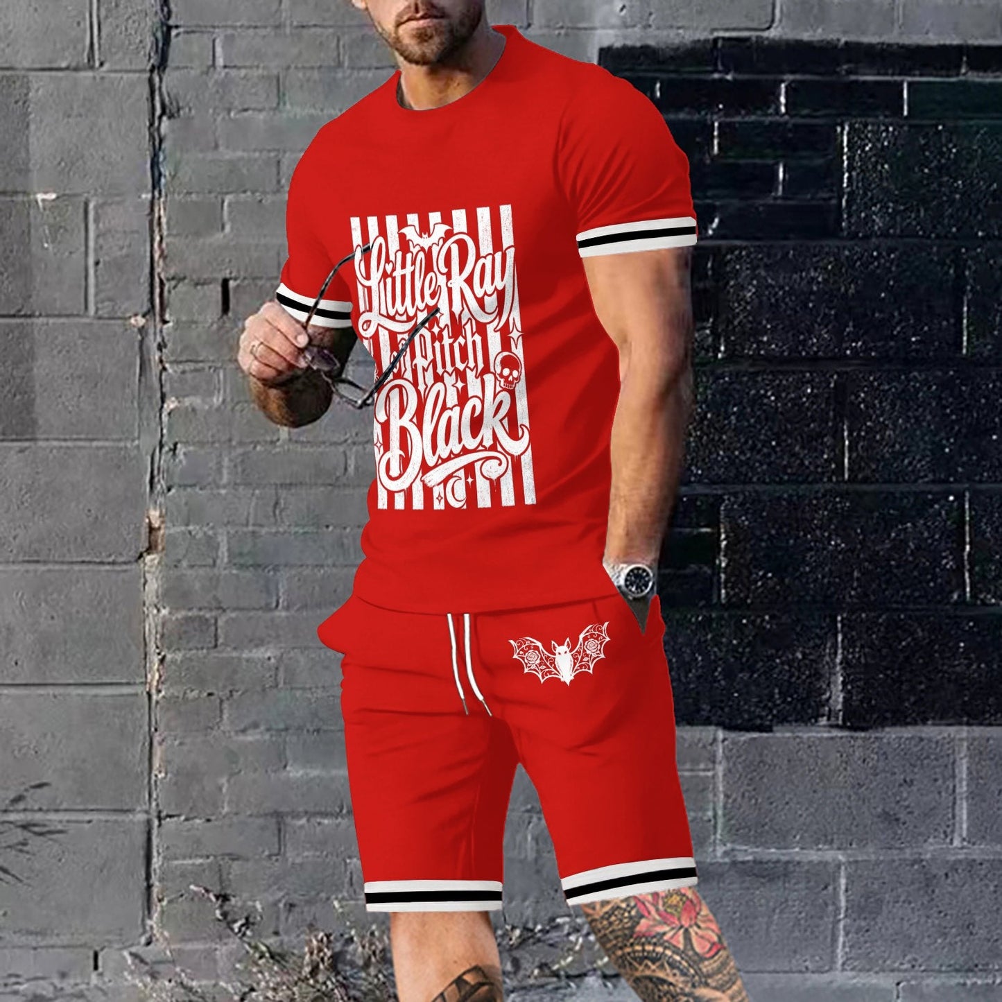 Little Ray of Pitch Black Tee & Shorts Set
