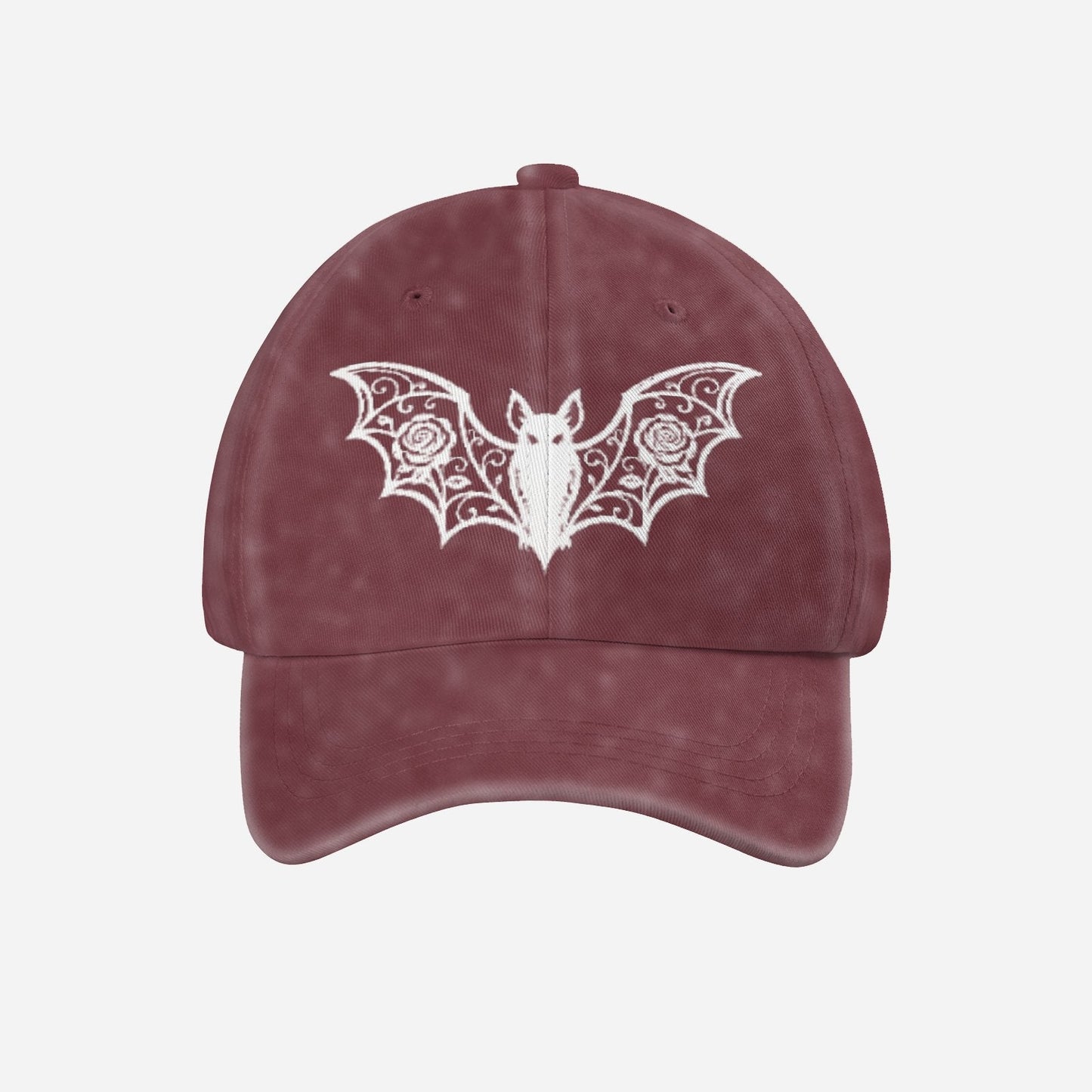 Midnight Rose Bat Washed Denim Cap