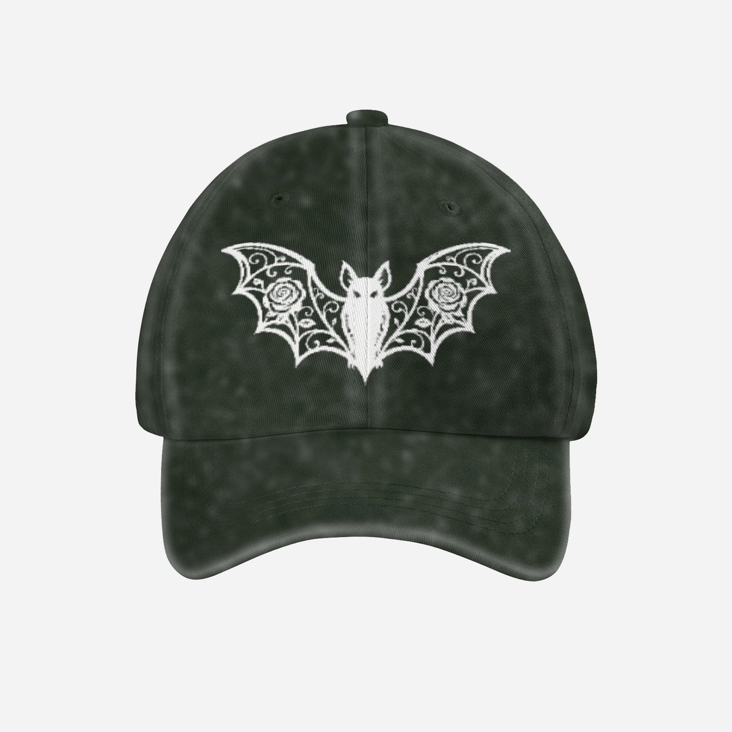 Midnight Rose Bat Washed Denim Cap